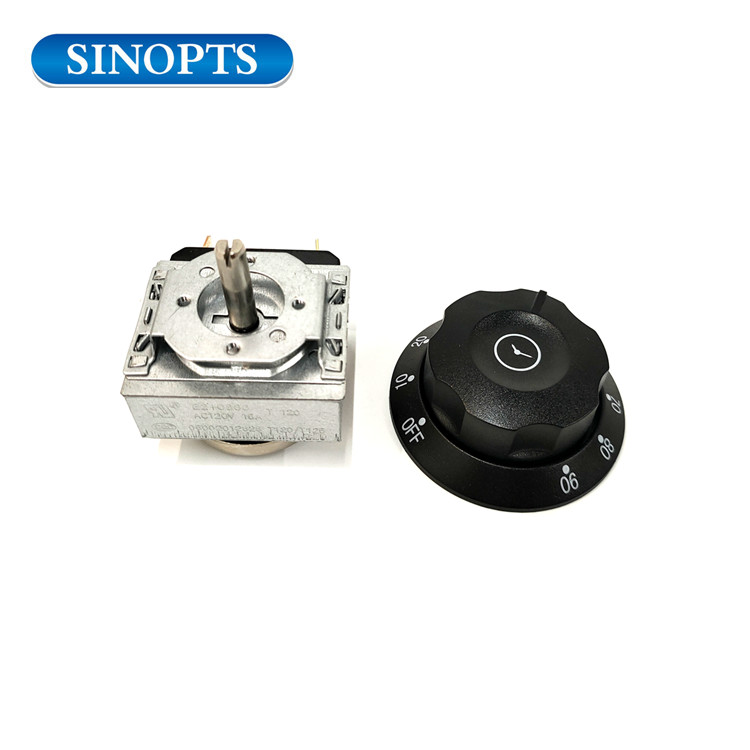 Interruptor temporizador mecánico con perilla de 90 minutos para horno